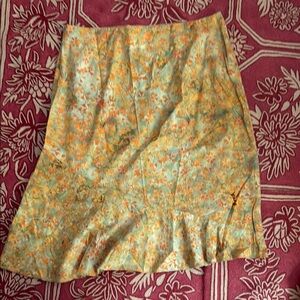 Gold Knee-Length A-Line Skirt for Casual Resort Wear